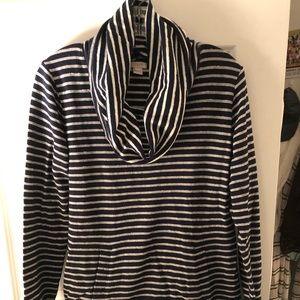I crew stripped cowl neck sweater